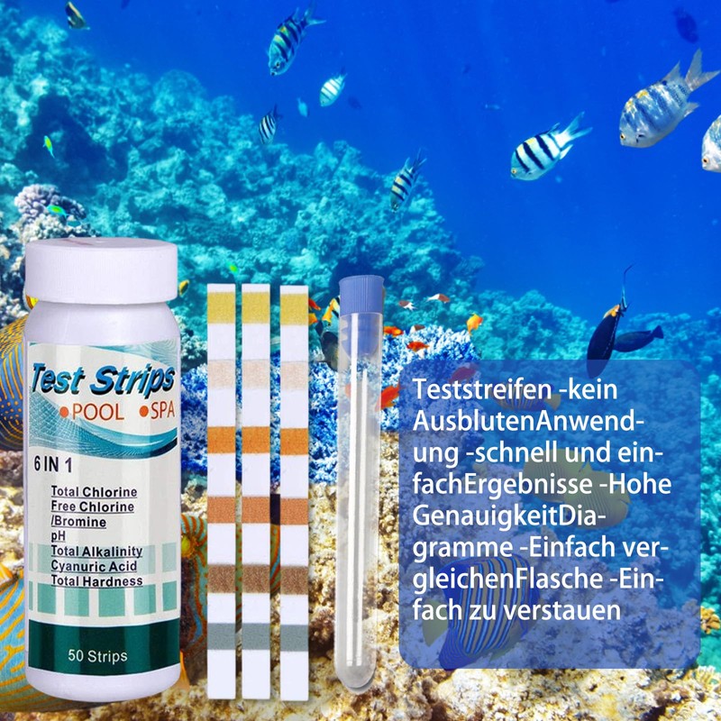 Test Strips Aquarium, Aquarium Accessories for Regular Water Quality Control,