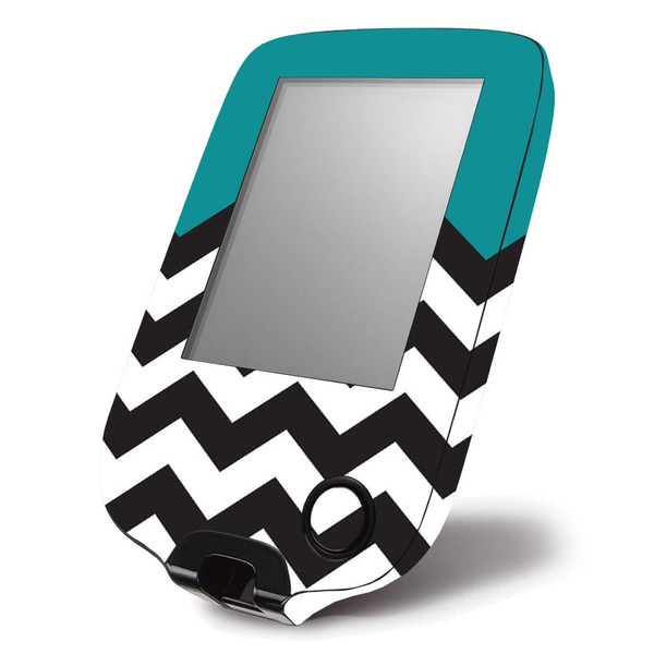 MightySkins Skin Compatible with Abbott Freestyle Libre 1 & 2 - Teal Chevron | Protective, Durable, and Unique Vinyl Decal wrap Cover | Easy to Apply, Remove, and Change Styles | Made in The USA