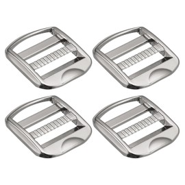 QUARKZMAN Metal Ladder Buckle Slider Tri-Glider Metal Adjustable Buckles 19 mm (3/4 Inch) Inner Width for Webbing Backpack Straps Silver Grey Pack of 4, Silver Gray