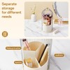 STORICANS Makeup Brush Holder Rotating Organiser with Clear Lid，Sliding Opening