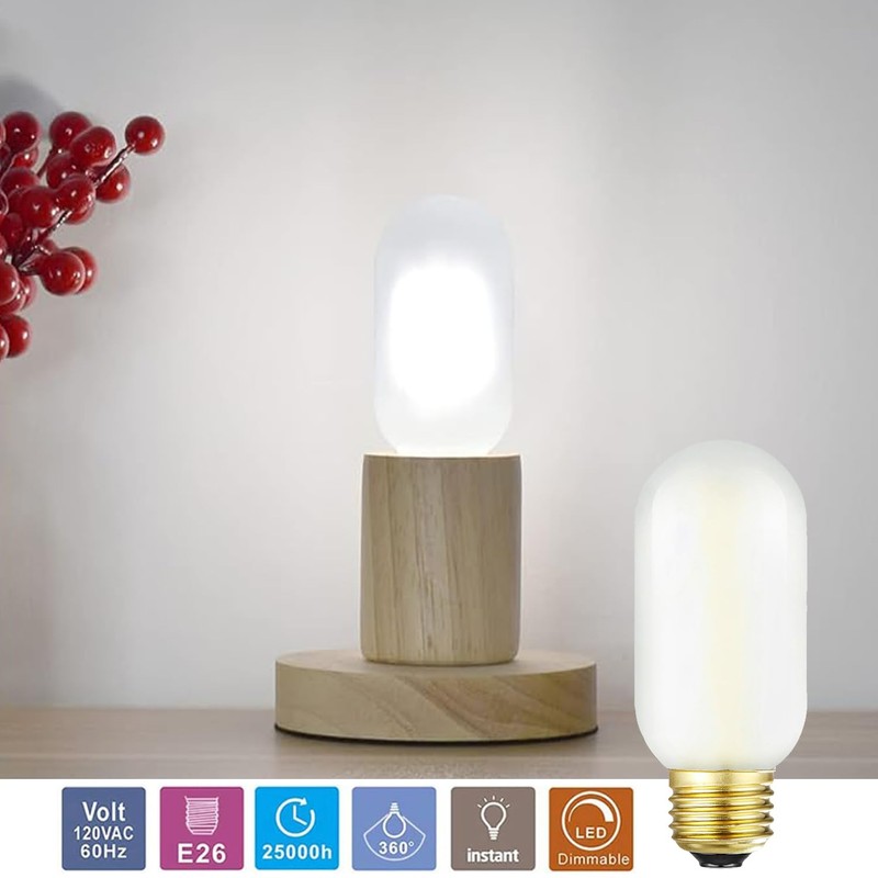 Leools E26 Frosted Edison Bulb 4W Equivalent E26 LED Bulb