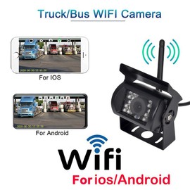 WiFi Car Rear View Camera RV Backup HD Camera 18 IRs Night Vision 120° Wide Viewing Digital Wireless Backup Camera IP Monitor for Android/iOS Device