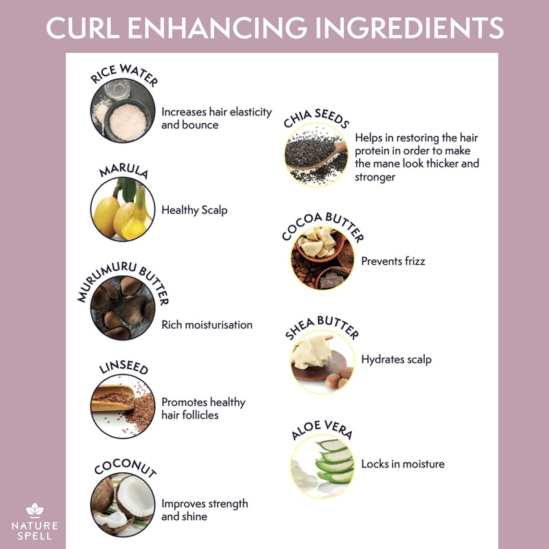 Nature Spell Curl Enhancing Shampoo and Conditioner Set For Women,