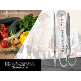 Solingen Kitchen Scissors, Household Scissors, Multi-Purpose Scissors, 7 Inches, Made in Germany, with Sharp and Precise Cut, Universal Scissors, All-Purpose Scissors, Household Helper, Made of