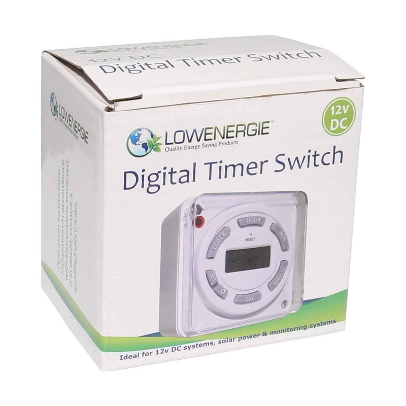 LOWENERGIE 12V DC Digital 7 Day Programmable Timer Switch 16A