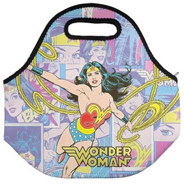 Wonder Woman Wonder Collage Soft Neoprene Lunch Bag, Lightweight, Insulated, Reusable for School, Work, Office