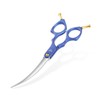 Momotou 6.5'' Small Curved Dog Grooming Scissors Blue Professional Trimming