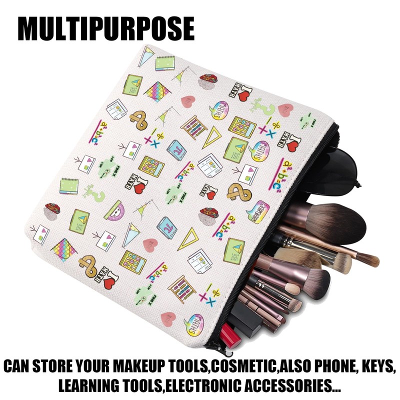 JYTAPP Math Science Cosmetic Bag Math Themed Zipper Bag Math