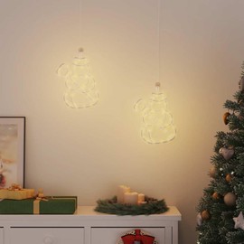 vidaXL Weihnachtsbeleuchtung Schneemann-Silhouette 2 STK. 35 LEDs