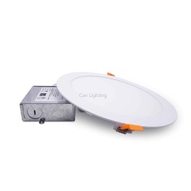 8 Inch Slim Pot Light, Multi Voltage, AC100~347V, 18W, Dimmable, 1400 Lm, 3 CCT, Color Adjustable