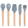 5 Pcs Silicone Spatula Set, Food Grade Rubber Spatula, Non