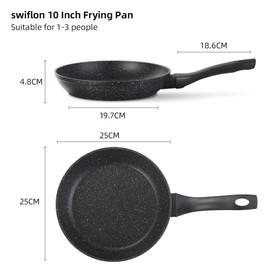 swiflon 10 Inch Non Stick Frying Pans,Cooking Pans,Non-toxic Aluminum Cookware Frying Pan,Omelette Chefs Pan,Induction Frying Pan,Frying Pans Nonstick