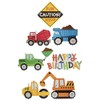 Party Construction Vehicles Decorative Cutouts - 14 Pieces