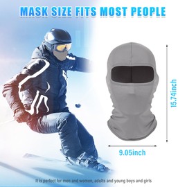Kewucn Balaclava Ski Mask Full Face, UV & Wind Protection Face Mask for Summer Hot Weather, Breathable & Lightweight Balaclava Face Mask Cycling Motorcycle for Men Women (Light Grey)
