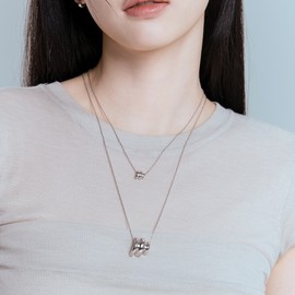 Gold&Deer 14KGP Sculpt Pendant Necklace White Gold / 골드앤디어 14KGP 스컬프트 펜던트 목걸이 화이트골드