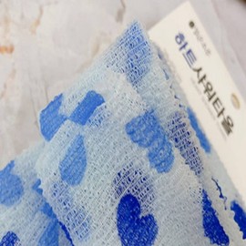 Heart Shower Towel, Random Color, 28x95cm Bath Products 2ea