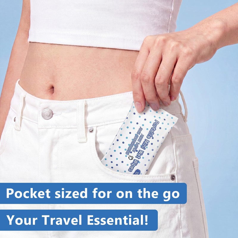 Dansib 240 Pcs Travel Wipes 24 Pack 100% Water Wet