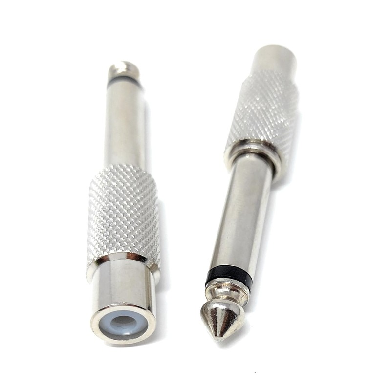 DRUT 1pcs 6.35mm Mono Jack to RCA Phono Socket Cable
