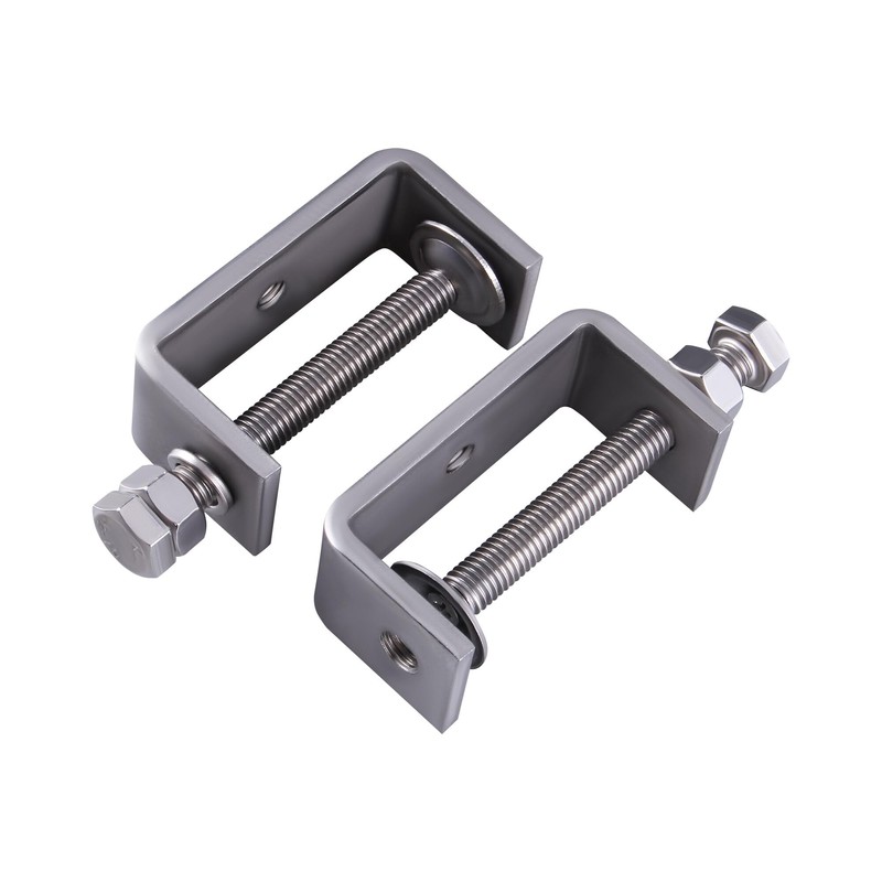 AOMIKITSTU Pack of 2 C Clamps, Silver Lifting Rings C