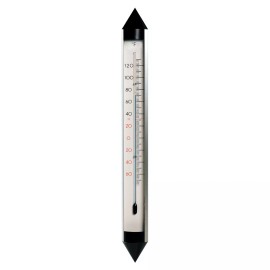 Hokco Wall Thermometer Silver Anodized Aluminum 18.5 inch tall