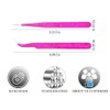 2PCS Eyelash Extension Lash Tweezer Sets, Double - Ended Lash