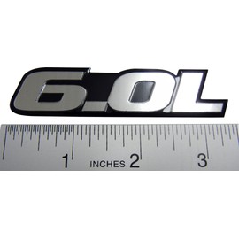 6.0L Liter Engine Silver Aluminum Badge Emblem for Ford Excursion F250 F350 Turbo Diesel Super Duty Truck Power Stroke Diesel Engine Fits Other Vehicles