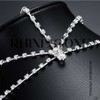 Fdesigner Cadena de cabeza de plata con diamantes de imitación