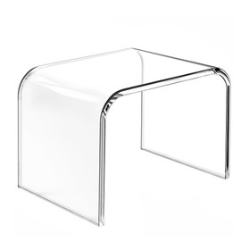 BOPKOWI Acrylic Step Stool,Acrylic Stools,Clear Step Stools with Non-Slip for Bathroom,Holds Up to 250lbs (No Non-Slip Stool, Pack of 2)