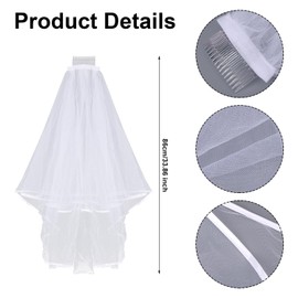 BOXOB 2pcs Bridal Sash and Veil Set, Pearl Satin Bride Sash Cascading White Veil with Hairclip Bridal Shower Decorations Bachelorette Hen Party Accessories Decor for Wedding Engagement