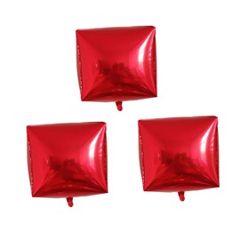 jojofuny 3pcs Red Square Foil Balloons for Weddings and Birthday Parties Unique Cube Party Decorations to Your Celebrations