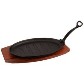 Happy Sales HSS-TBSP1, Happy Sales Cast Iron Steak Plate Set Large, 7W x 2H x 12L, Black