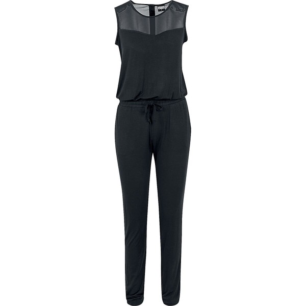 Urban Classic Women's Ladies Tech Mesh Long Jumpsuit (Black 7),