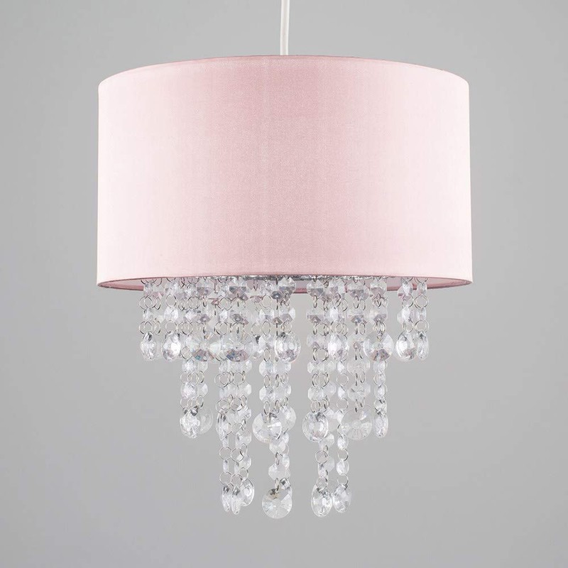 MiniSun Modern Pink Cylinder Ceiling Pendant Light Shade with Clear
