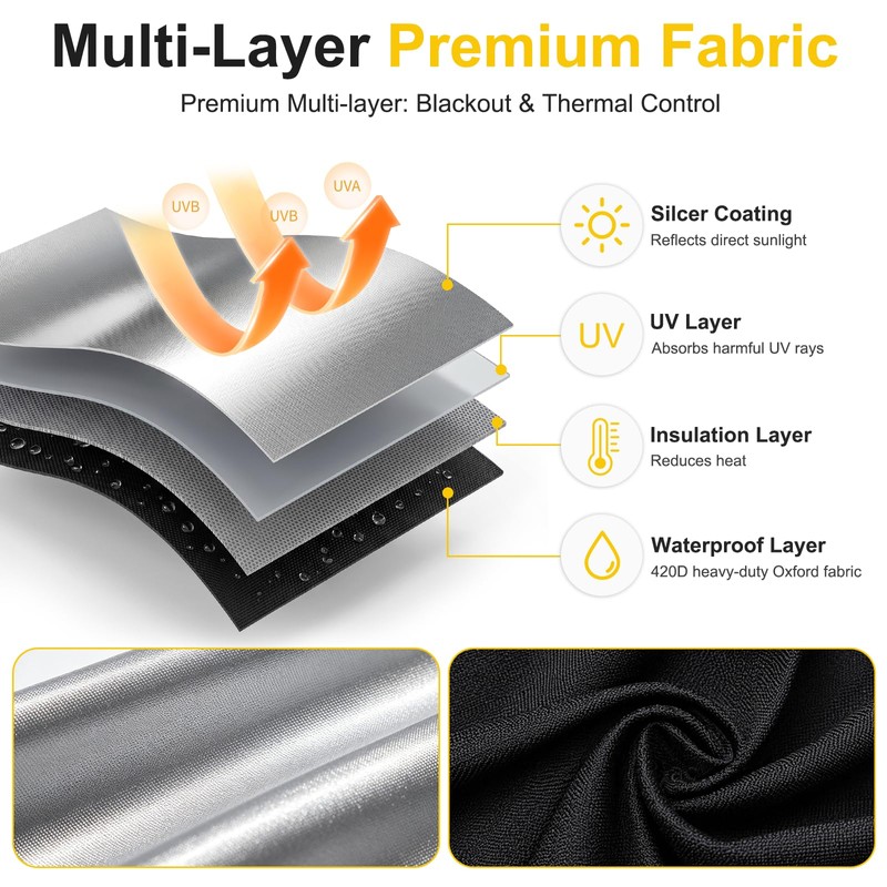 100% Blackout Curtains Bedroom No Drill DIY Curtains 57"W x