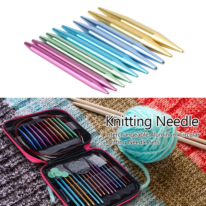 Interchangeable Aluminum Circular Knitting Needle Sets
