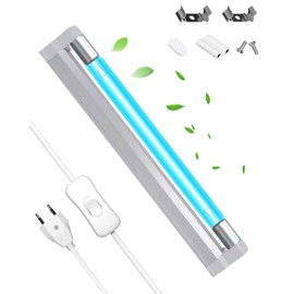 BrightArk 8W Lampada UVC germicida con ozono Lampada Sanificante da 253,7 nm con cavo e spina, UV Lampada Germicida Raggi per Scarpe/Armadio/Mobile/Bagno, Aria Fresca