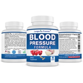 [3-Bottle Value Pack] Longevity Blood Pressure Formula [90 Capsules] -Scientifically formulated - with 10+ standardized Herbal extracts. Best Blood Pressure Supplement
