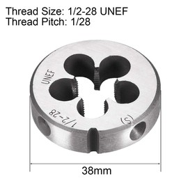 uxcell 1/2"-28 UNEF Round Die, Machine Thread Right Hand Threading Die, Alloy Tool Steel
