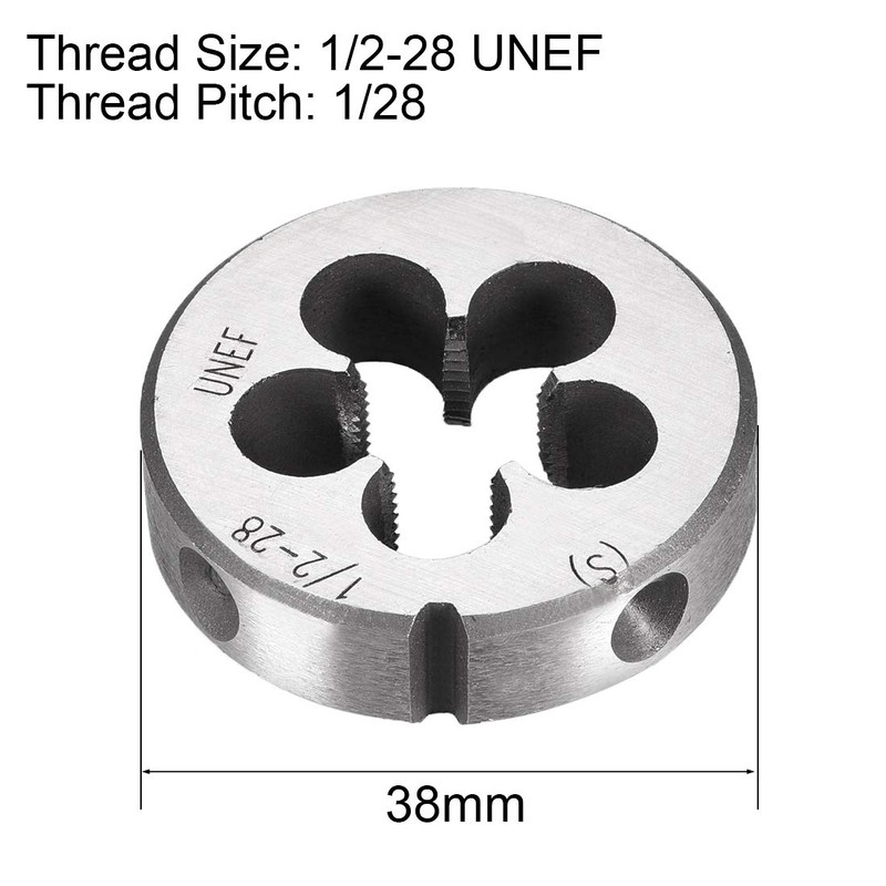uxcell 1/2"-28 UNEF Round Die, Machine Thread Right Hand Threading