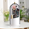 Fosoloni Makeup Brush Holder Organizer with Clear Lid 360 Rotating