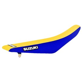 Enjoy MFG 2001-2020 SUZUKI RM 125 RM 250 Gripper Seat Cover Gripper   BLUE/YELLOW Logo #52