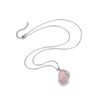 Top Plaza Rose Quartz Healing Crystal Stone Necklace Round Ball