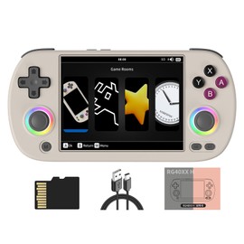 RG40XX H Retro Handheld Game Console 4.0-inch IPS Screen Linux System Game Player 64GB Card Preloaded 5000+ Games RGB Lighting 3200mAh Battery(RG40XX H-Gray)
