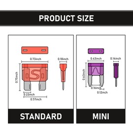nodteem 140 PCS Car Fuse Kit, 5A 7.5A 10A 15A 20A 25A 30A Multi-Specification Blade-Type Standard Mini Fuse Assortment Set with Puller, with Transparent Storage Box, Universal for Cars (Multicolored)