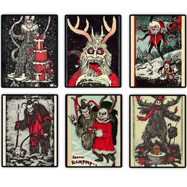 Generic Dark Seuss Krampus Victorian Wall Art Set of 6
