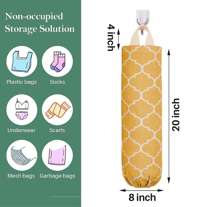 LeCorner Plastic Bag Holder, Washable Grocery Bag Holder for Plastic