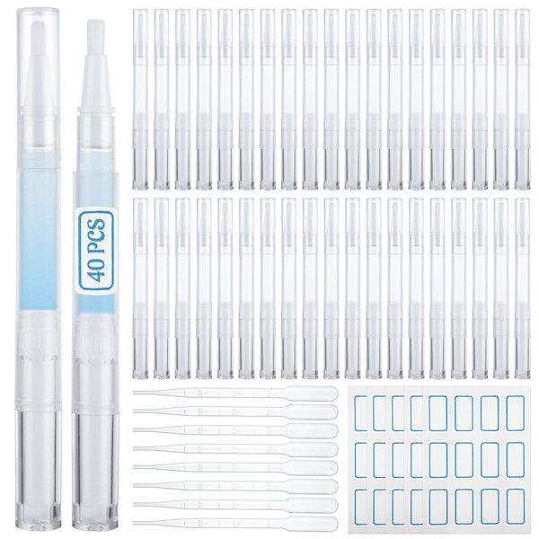 WOPPLXY 40 Pcs 3 ml Cuticle Oil Pen, Empty Nail
