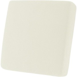 SUBRTEX Super Stretch Chair Cushion Cover, Durable Spandex Couch Cushion Cover Individual Seat Cushion Slipcover, Replacement Cover for Armchair RV Dinette Boat Seat (Small, Ivory)