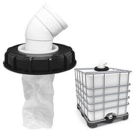 mizikuu IBC Lid Filter, 45° IBC Lid Filter 163 mm Nylon Rainwater Filter Washable with Lid IBC Filter Lid with Bow IBC Tank Filter IBC Tank Accessories for IBC Rainwater Tank DN 150