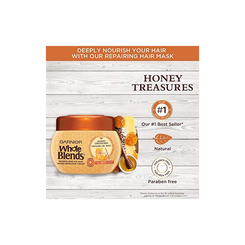 Garnier Whole Blends Repairing Mask Honey Treasures, 10.1 Fluid Ounce